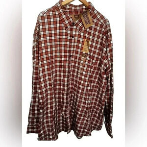 Foundry flannel long sleeve size 3XL color orange, white,& blue